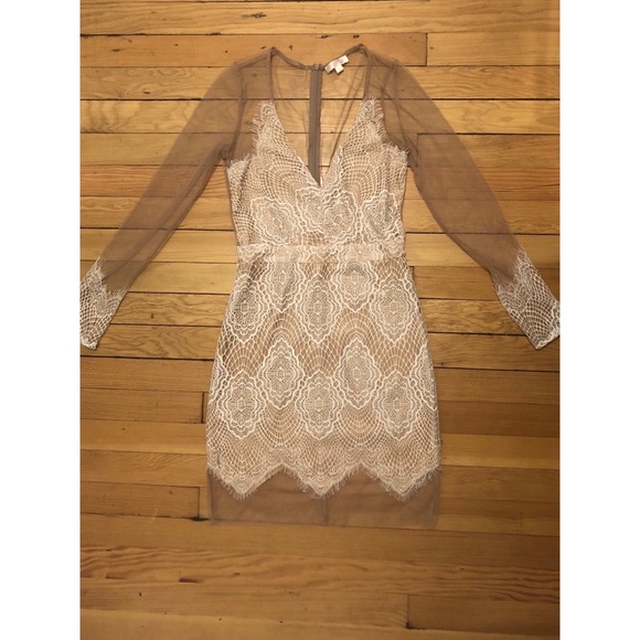 NWOT! Luxxel love lace dress in white/nude. - Picture 3 of 8
